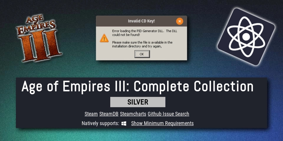 How to Play Age of Empires III on Linux (Invalid CD Key Error)
